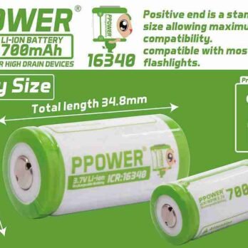 2x 16340 cr123 700mah 3.7v充電鋰電池00005