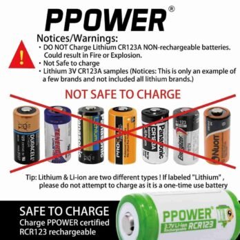 2x 16340 cr123 700mah 3.7v充電鋰電池00011
