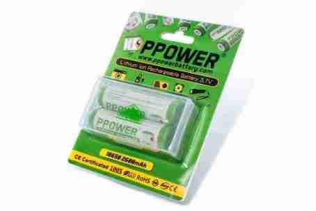 PPOWER 2X 18650 2600MAH 3.7V 充電鋰電池 - Image 2