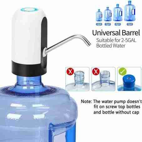 Bennlife-USB充電自動飲用水泵 桶裝水抽水器/水桶壓水器/自動飲水泵 (白色,1件)(OSEG003)：圖片 2
