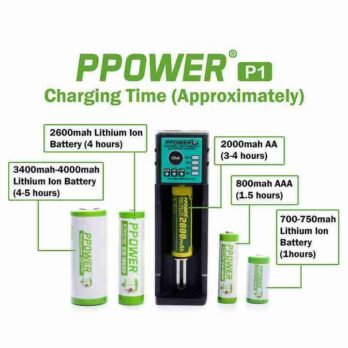 Ppower 1槽通用電池充電器00013