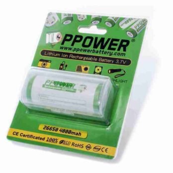 Ppower 1x 26650 3.7v 4000毫安 鋰離子充電電池00007
