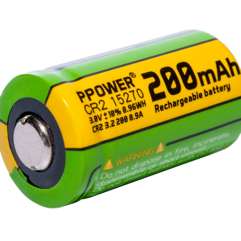 PPOWER 2X 3V CR2 200MAH 充電池