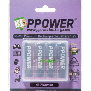 Ppower 2粒或4粒 x aa 1000mah 1.2v 鎳氫充電池00009