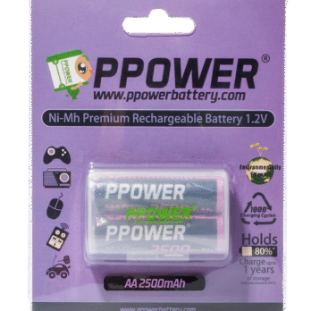 Ppower 2粒或4粒 x aa 1000mah 1.2v 鎳氫充電池00011