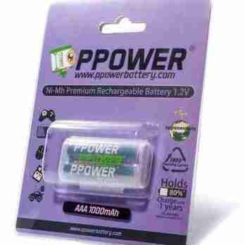 PPOWER 2粒或4粒 AAA 1000MAH 1.2V 鎳氫充電池