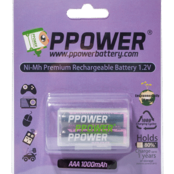 Ppower 2粒或4粒 X AAA 1000MAH 1.2V 鎳氫充電池00008