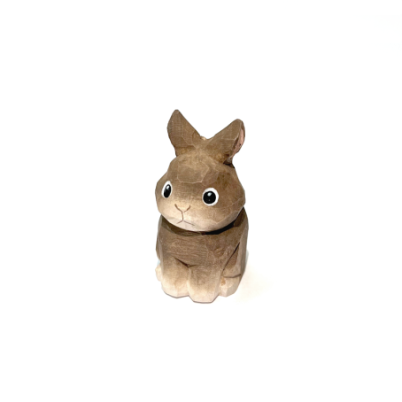 椴木木雕小啡兔