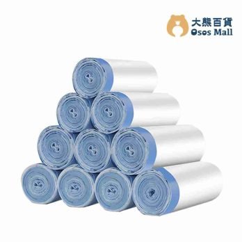 超厚!!索帶垃圾袋, 適合20公升垃圾桶，十分穩固，垃圾不會令袋向下垂 (白藍色, 1包2卷) (OSHS003)