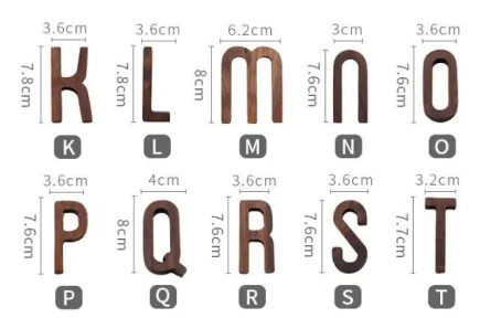 北歐風黑胡桃木英文字母：圖片 3