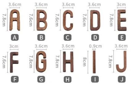 北歐風黑胡桃木英文字母