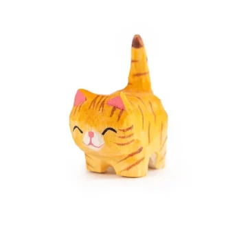 椴木雕橙色虎紋貓