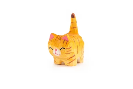 椴木雕橙色虎紋貓