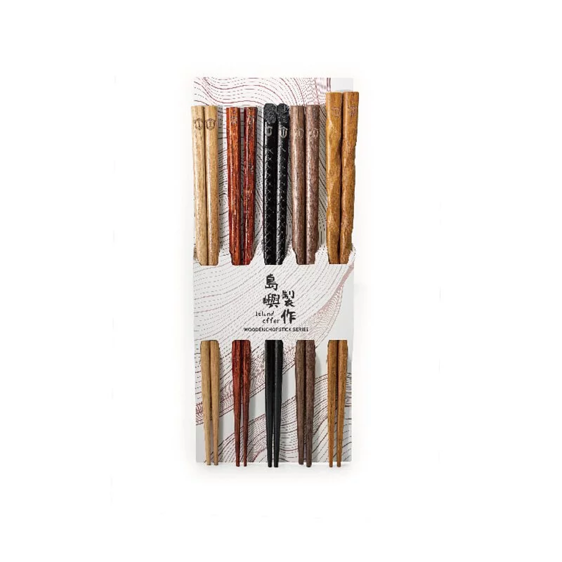 雜錦木筷子 (竹木, 楠木, 粟木, 黑胡桃木, 螺旋木) (1)