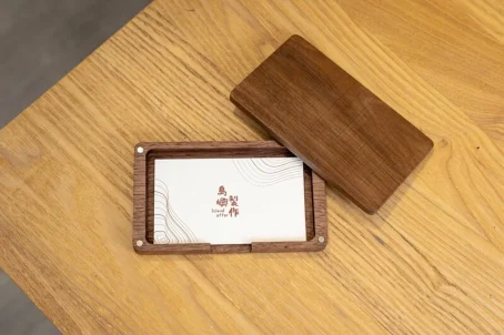 黑胡桃木長方形卡片盒：圖片 2