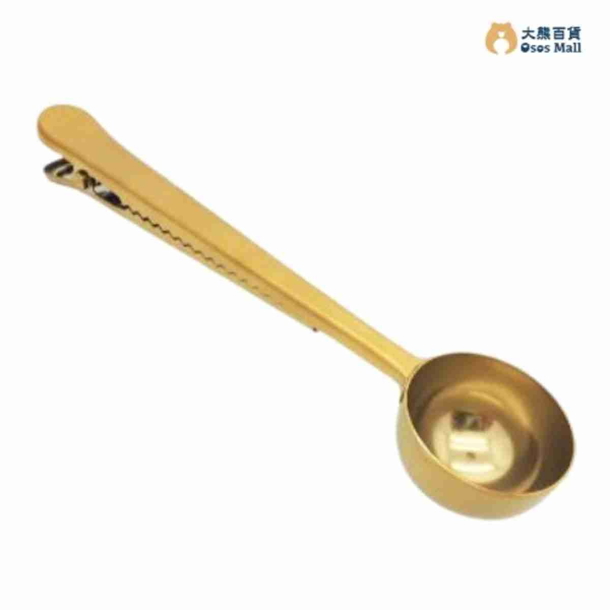二合一咖啡夾勺 帶夾咖啡勺(金色,一件) – 大熊百貨